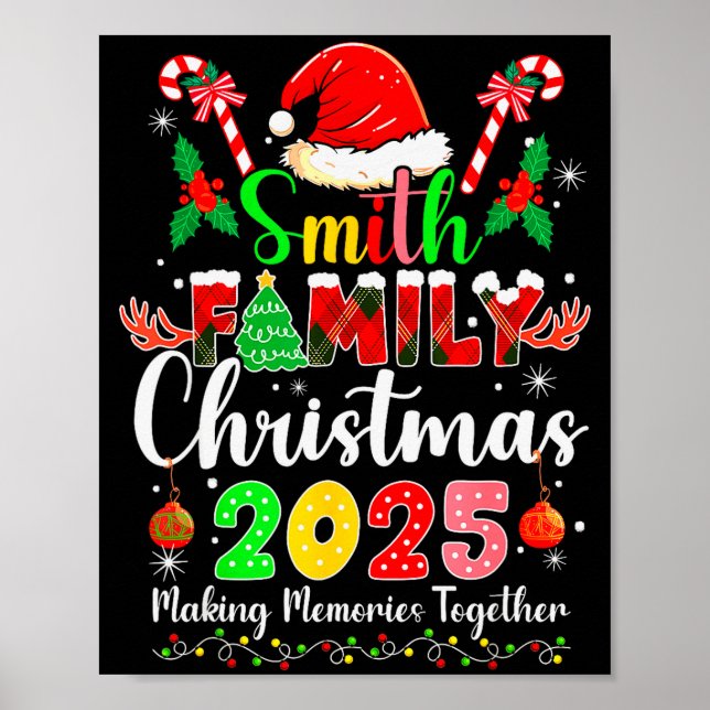 Smith Family Christmas 2025 Matching Santa Hat Xma Poster (Front)