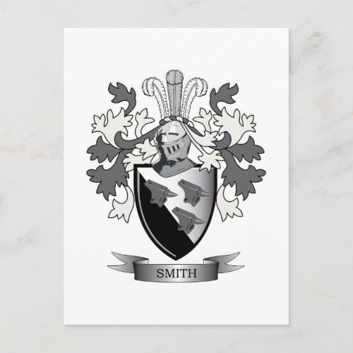 Smith Family Crest Coat of Arms Postcard