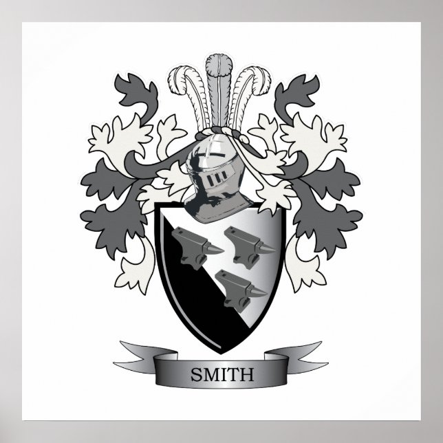 Smith Family Crest Coat of Arms Poster (Front)
