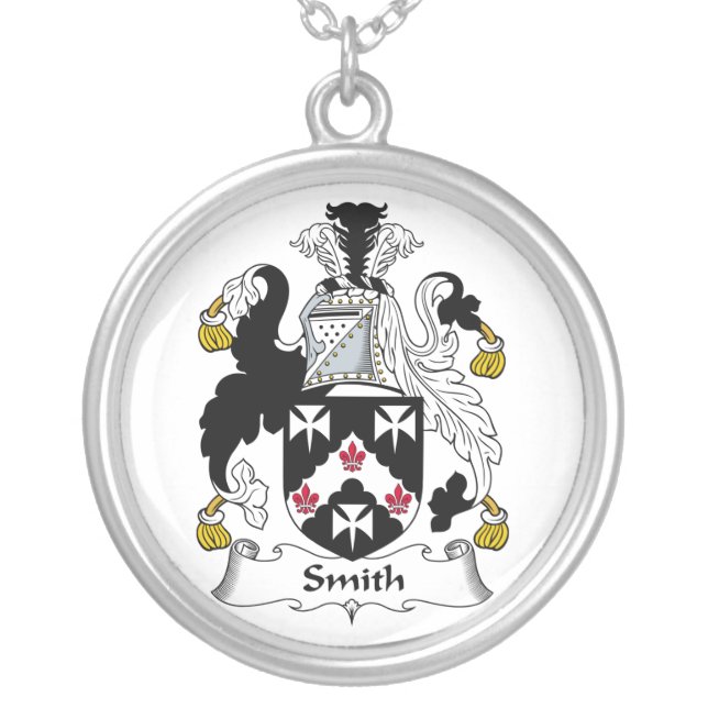 Smith Family Crest Silver Plated Necklace (Front)