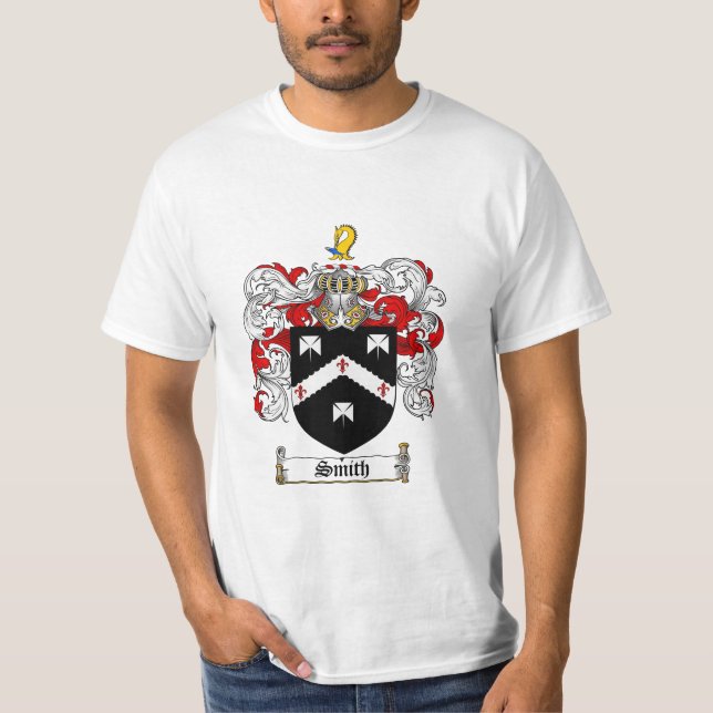 Smith Family Crest - Smith Coat of Arms T-Shirt (Front)