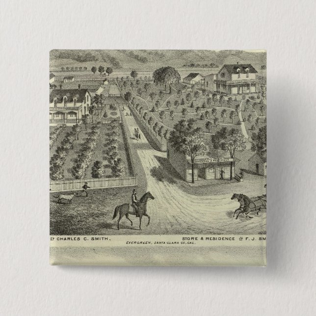 Smith, Herman residences, store Pinback Button (Front)