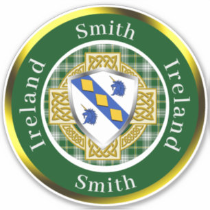 Smith Irish Shield/Celtic Cross Personalized Sticker