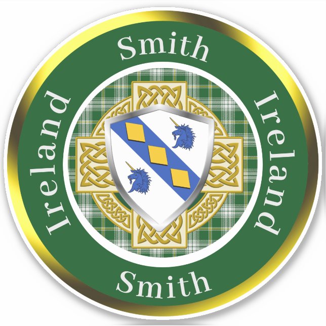 Smith Irish Shield/Celtic Cross Personalized Sticker (Front)