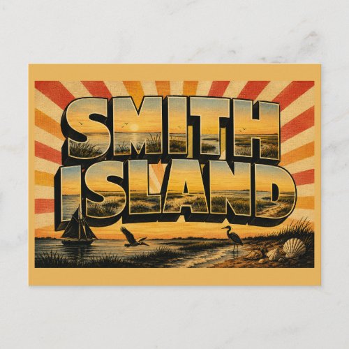 Smith Island Maryland Salt Marsh Bay Art Postcard