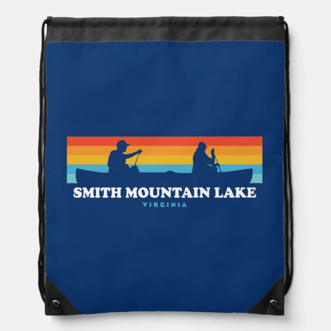 Smith Mountain Lake Virginia Canoe Drawstring Bag (Front)