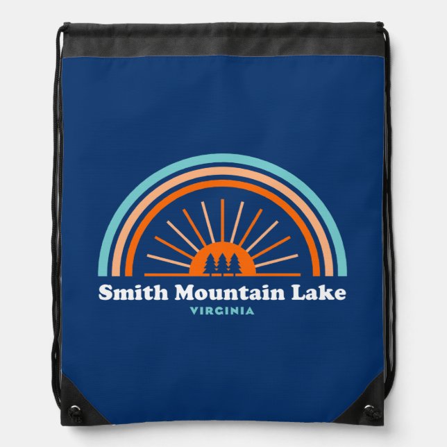 Smith Mountain Lake Virginia Rainbow Drawstring Bag (Front)
