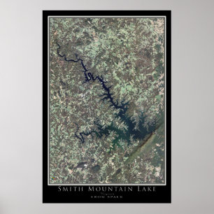 Smith Mountain Lake Virginia Satellite Poster Map