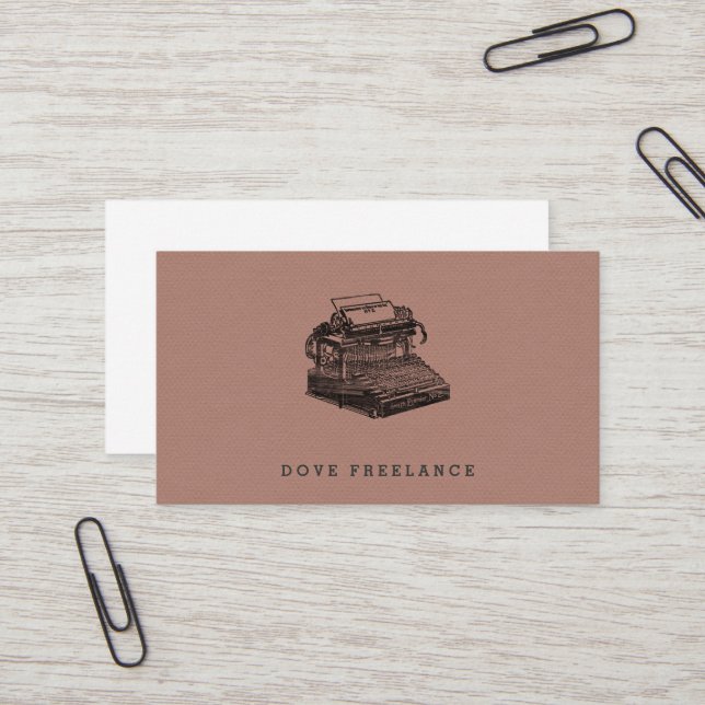 Smith Premier No. 2 Typewriter Business Card (Front/Back In Situ)