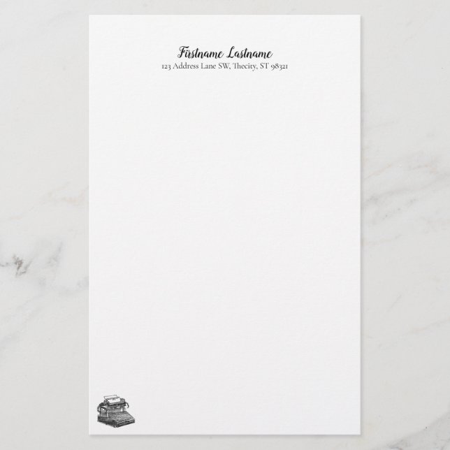 Smith Premier No. 2 Typewriter Stationery (Front)