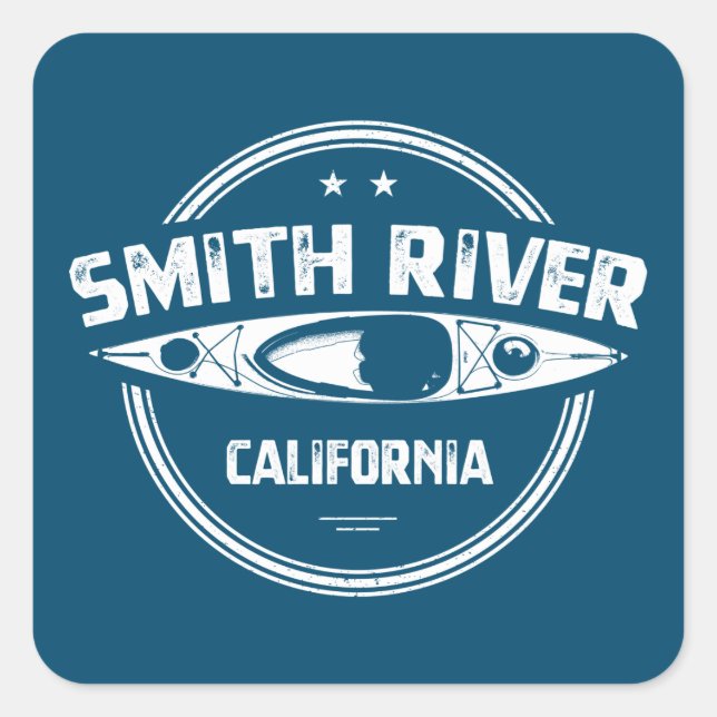 Smith River California Kayaking Square Sticker (Front)