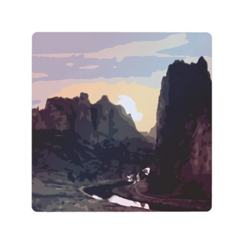 Smith Rock at Sunset Metal Print