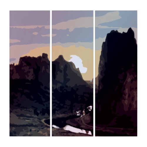 Smith Rock at Sunset Triptych