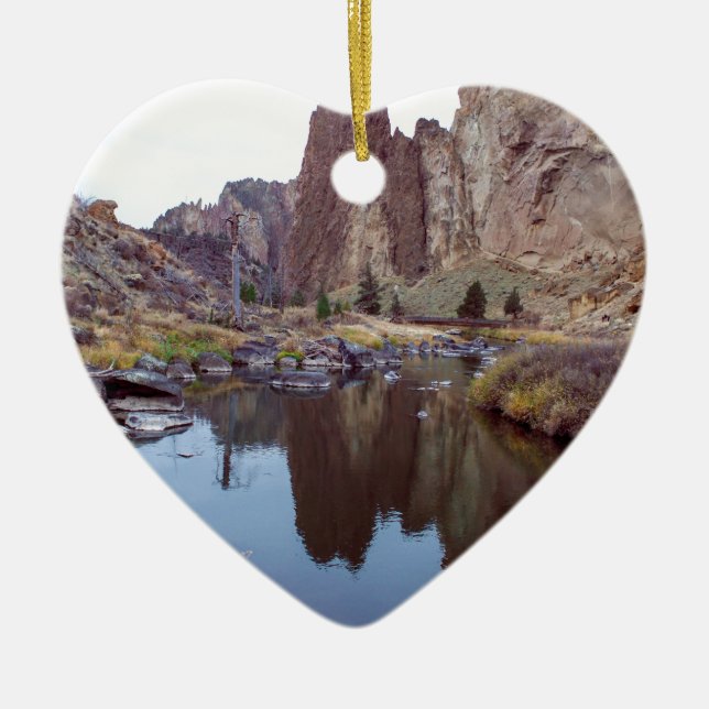 Smith Rock Bend Oregon Ceramic Ornament (Front)