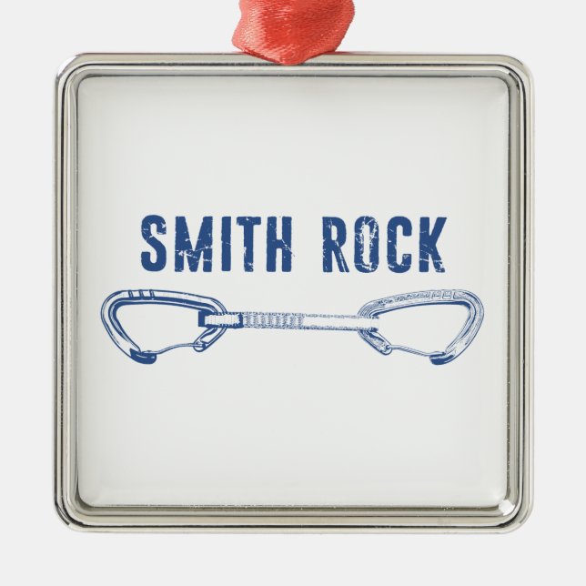 Smith Rock Climbing Quickdraw Metal Ornament (Front)