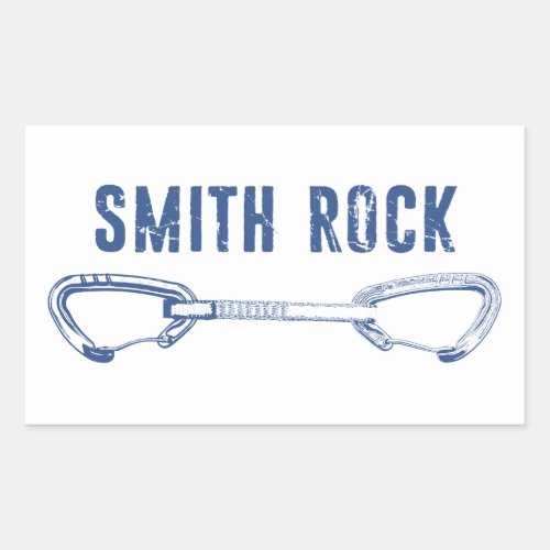 Smith Rock Climbing Quickdraw Rectangular Sticker