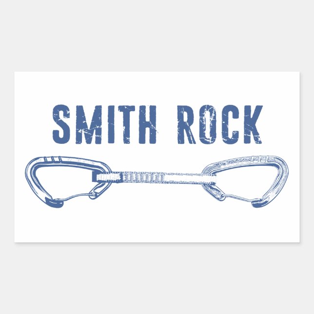 Smith Rock Climbing Quickdraw Rectangular Sticker (Front)