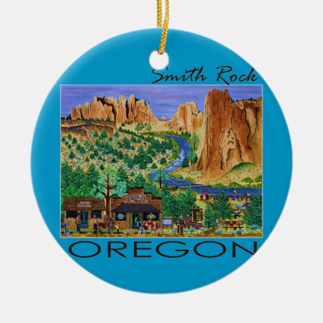 Smith Rock ~ Oregon Ceramic Ornament (Front)