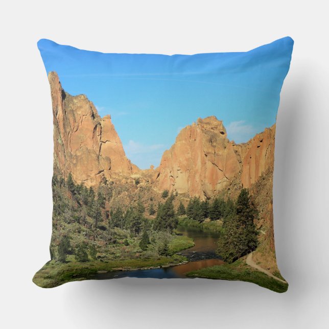 Smith Rock State Park, OR Throw Pillow (Front)