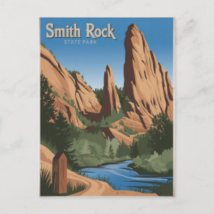 Smith Rock State Park Vintage Postcard