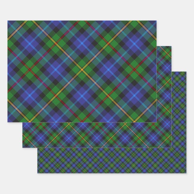 Smith Scottish Clan Tartan Plaid Pattern Wrapping Paper Sheets (Set)