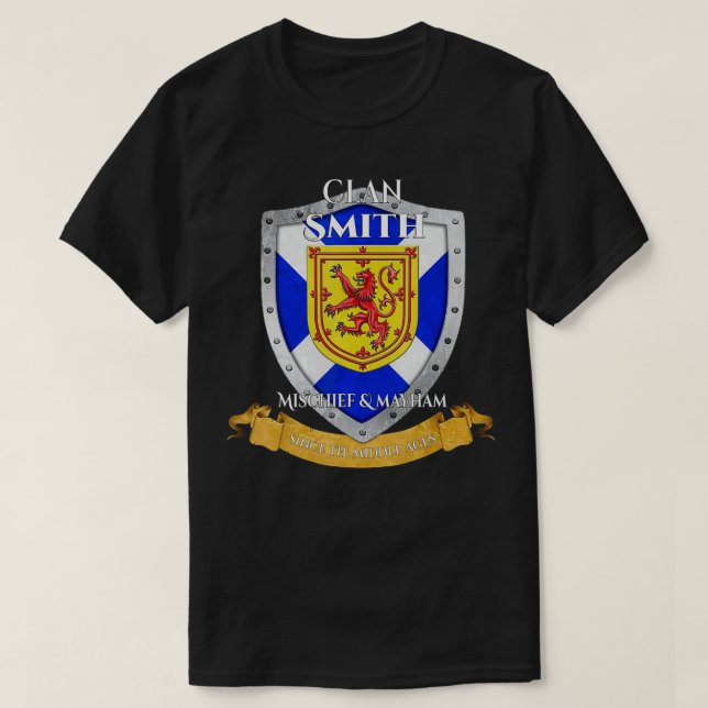 Smith Scottish Family Clan Scotland Shield  T-Shirt (Design Front)