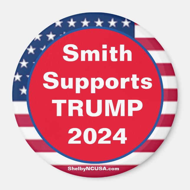 Smith Supports TRUMP 2024 Red Patriotic Magnet (Front)