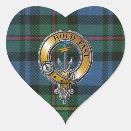 Smith Tartan  Badge Heart Sticker