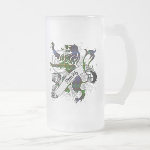 Smith Tartan Lion Frosted Glass Beer Mug
