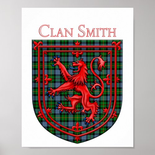 Smith Tartan Scottish Plaid Lion Rampant Poster