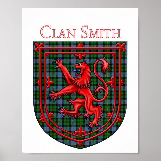 Smith Tartan Scottish Plaid Lion Rampant Poster (Front)