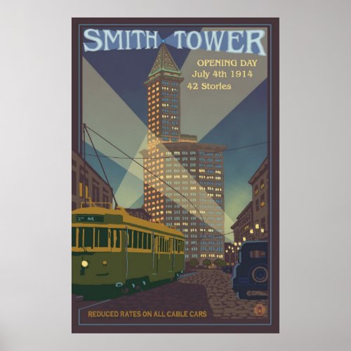 Smith Tower _ Seattle Washington Travel Poster