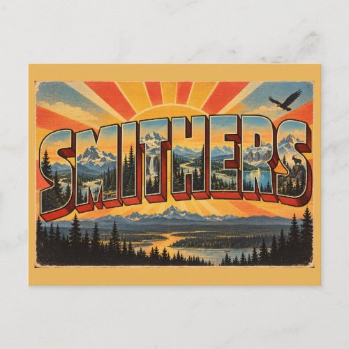 Smithers BC Mountain Lake River Art Postcard