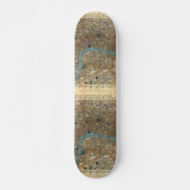 Smith's new map of London 1860 Skateboard Deck (Front)