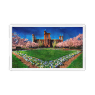 Smithsonian Castle Garden Cherry Blossoms Acrylic Tray