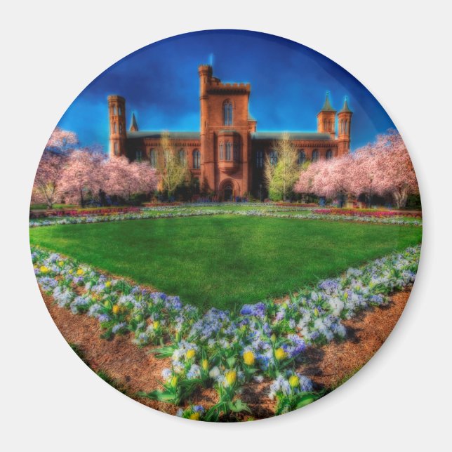 Smithsonian Castle Garden Cherry Blossoms Magnet (Front)