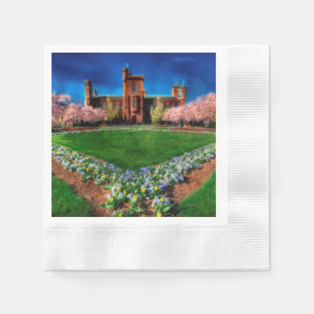 Smithsonian Castle Garden Cherry Blossoms Napkins (Front)