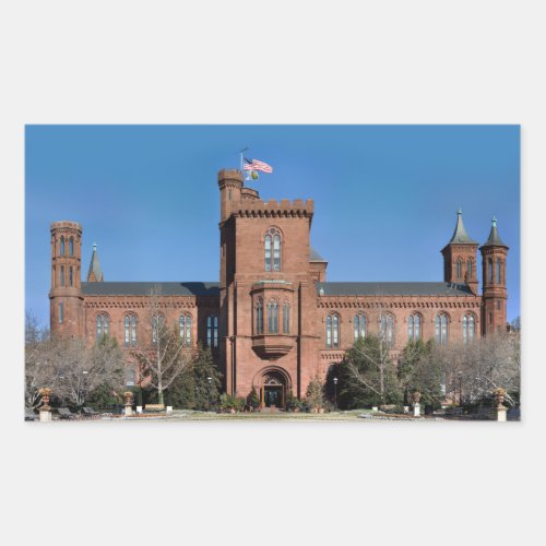 Smithsonian Castle in Washington DC Rectangular Sticker