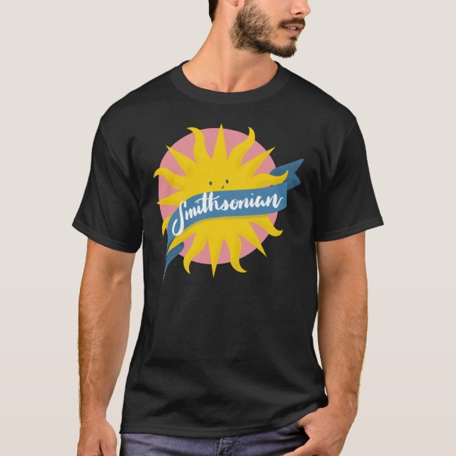 Smithsonian Institute Cute Sun Sticker T-Shirt (Front)