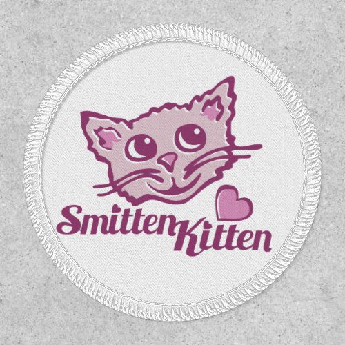Smitten Kitten cat face cute love graphic Patch