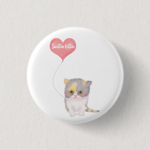 Smitten Kitten Valentine's Day badge Button