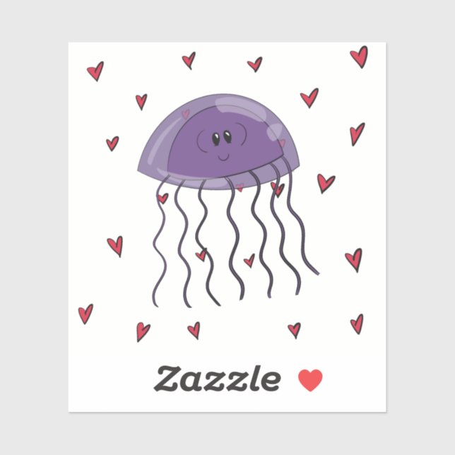 Smitten Little Jellyfish Sticker (Sheet)