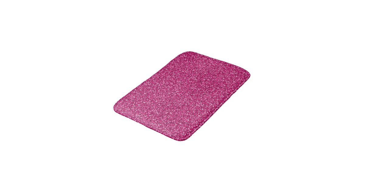 Smitten Pink Glitter Bath Mat Zazzle