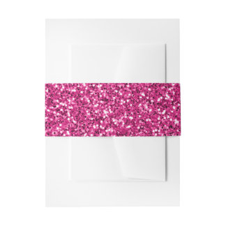 Smitten Pink Glitter Invitation Belly Band