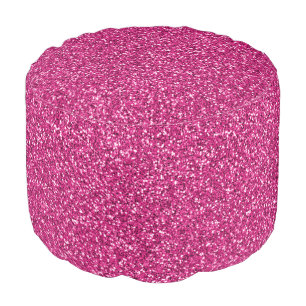 Smitten Pink Glitter Pouf