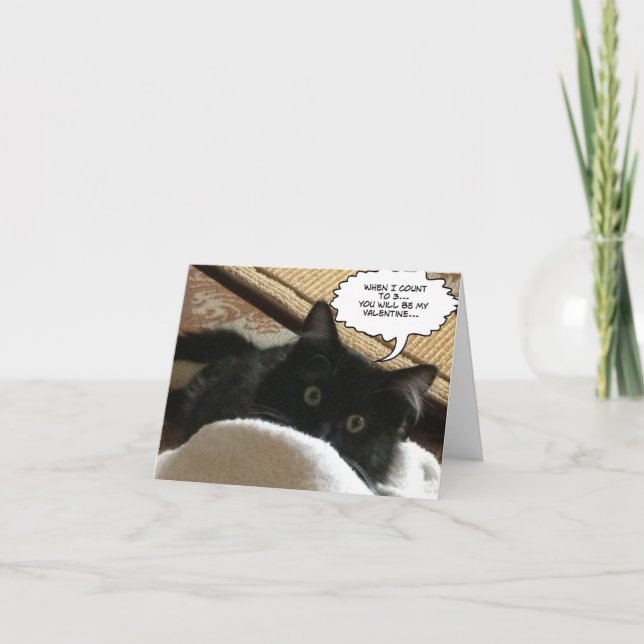 Smittens says, 3!!! Happy Valentine's Day Holiday Card (Front)