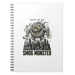 Smog Monster Shirt Vintage Engraving Eco Warning A Notebook