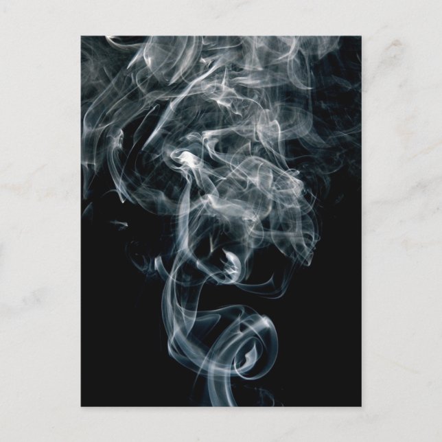 smoke-298243 smoke fumes black white curve photogr postcard (Front)