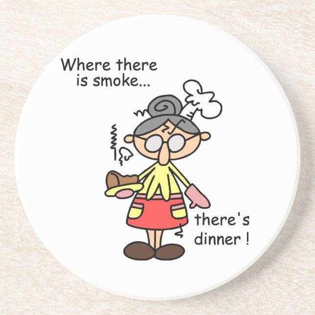 Smoke and Dinner T-shirts and Gifts Sandstone Coaster (Front)