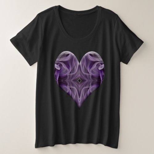 Smoke Art Purple Heart 1700 Plus Size T_Shirt